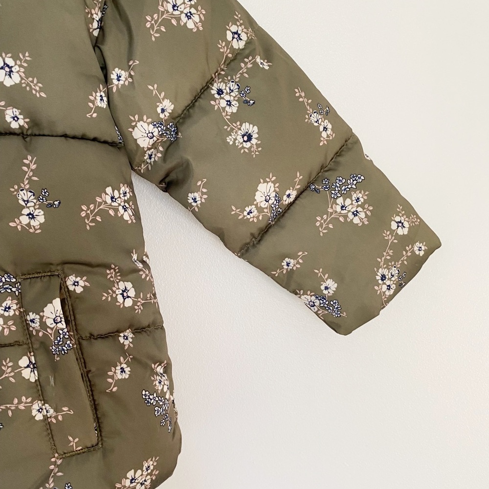 Zara Baby Green Floral Puffer - Picture 6 of 10